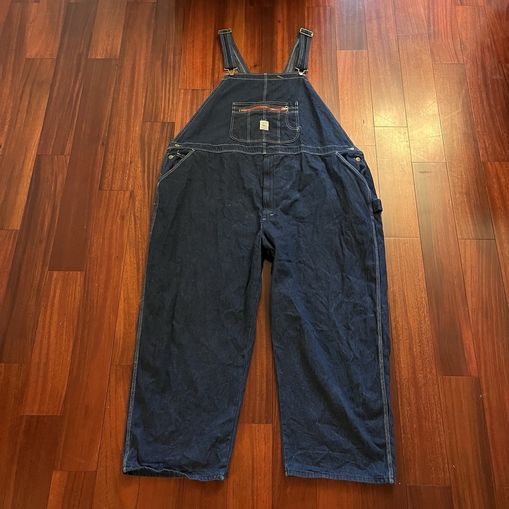 Vintage Pointer Brand Overalls Men 60x30 Denim Bib LC King USA Carpenter Vintage